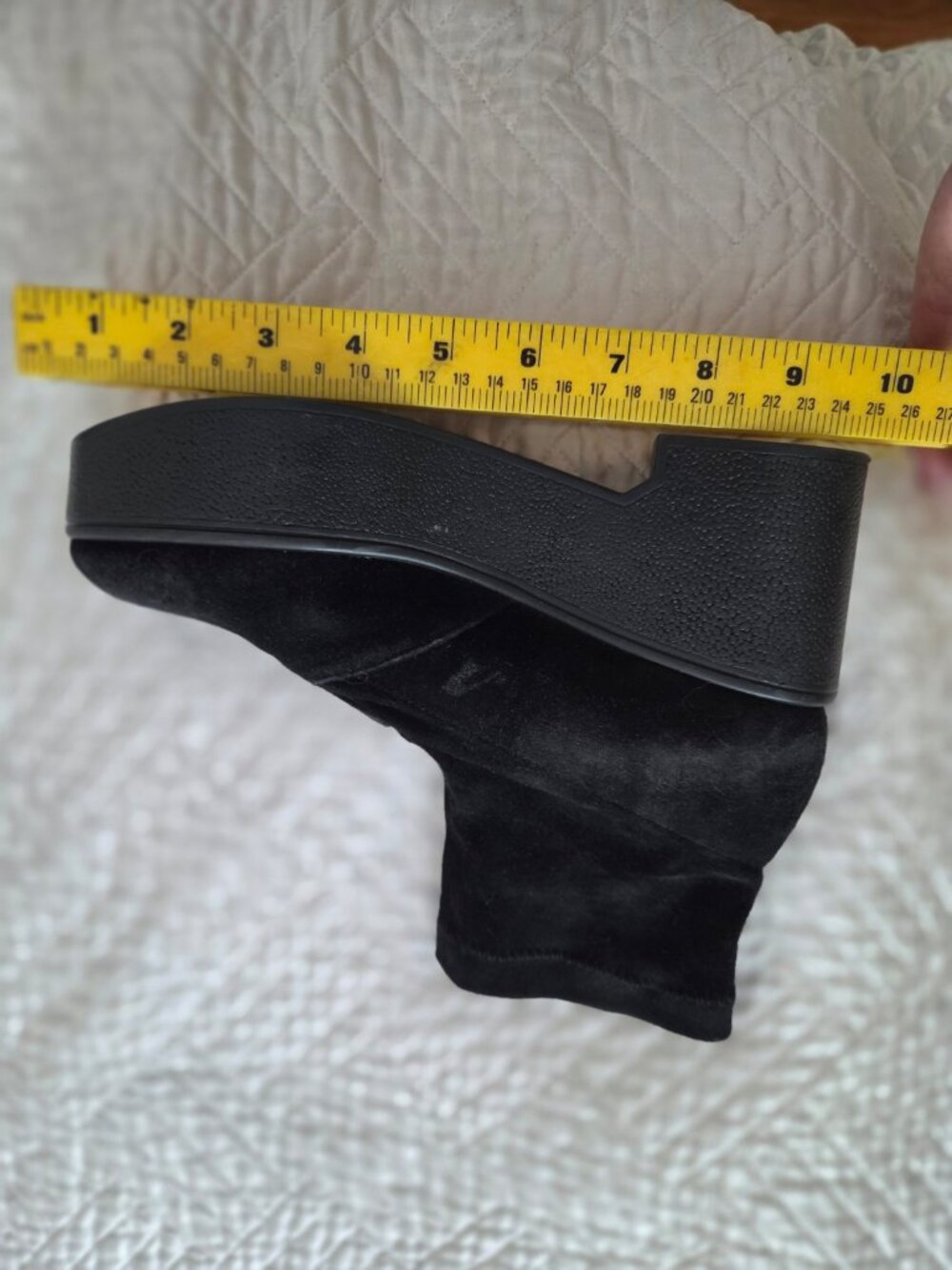 Robert Clergerie Black Suede Platform Wedge Ankle Boots 8.5M - Picture 8 of 9